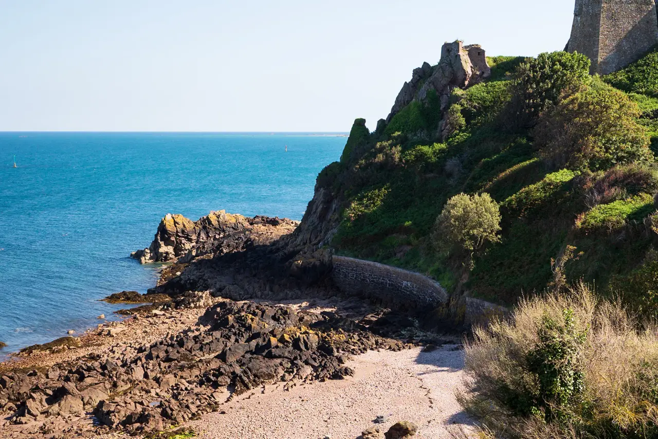 Kanalinseln Küste Strand Blick Meer
