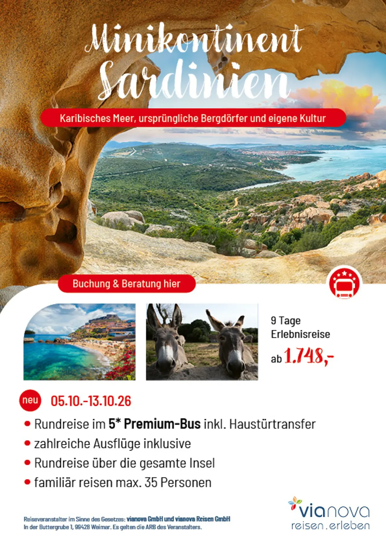 Bärenfelsen, Esel, Castelsardo Flyer Sardinien
