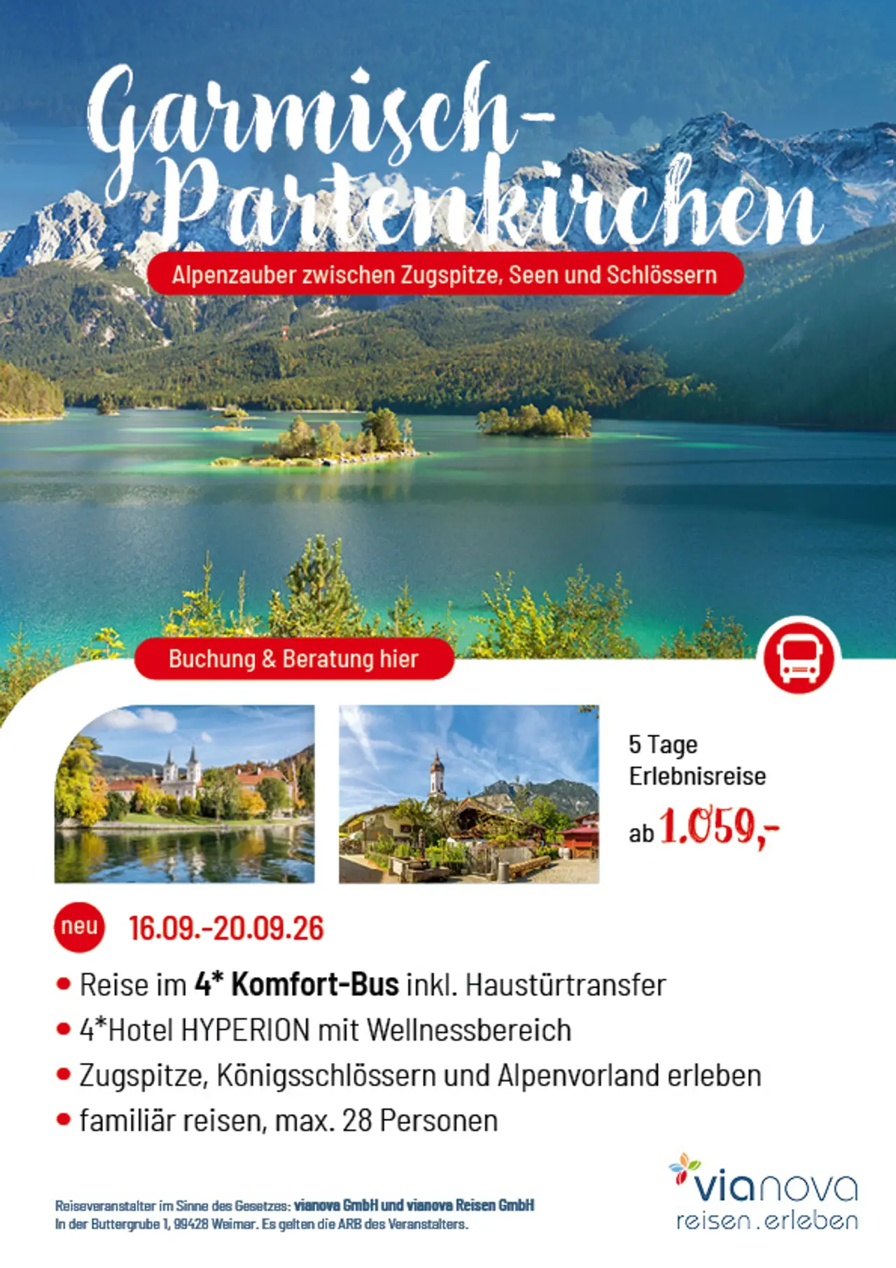 Eibsee, Garmisch und Tegernse Flyer Reise